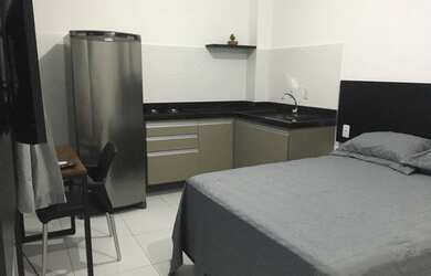 Imagem: A kitnet possui 1 Dormitório, 1 Banheiro, 18m² de Área, Ar-condicionado