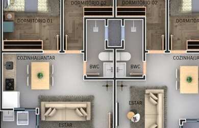 Imagem 3: Apartamentos no Bairro Gralha Azul/ Fazenda Rio Grande