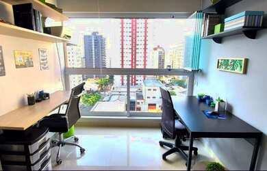 Imagem: O apartamento possui 1 Dormitório, 1 Banheiro, 1 Vaga na garagem