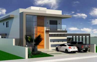 Imagem: A casa possui 4 Dormitórios, 4 Banheiros, 2 Vagas na garagem