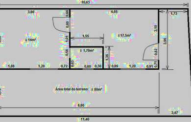 Imagem: A casa possui 1 Dormitório, 1 Banheiro, 80m² de Área e está