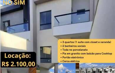 Imagem: A casa para alugar possui 3 Dormitórios, 3 Banheiros e 1 Vaga