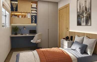 Imagem: O apartamento possui 2 Dormitórios, 1 Banheiro e 1 Vaga na