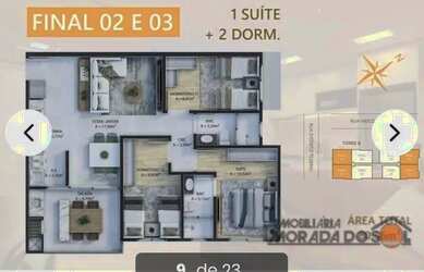 Imagem: O apartamento possui 3 Dormitórios, 2 Banheiros, 2 Vagas na