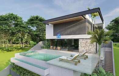 Imagem: A casa em condomínio possui 5 Dormitórios, 5 Banheiros, 4