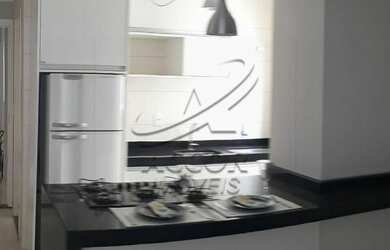 Imagem: O apartamento possui 1 Dormitório, 1 Banheiro, 1 Vaga na garagem