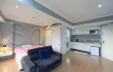 Imagem: O studio possui 1 Dormitório, 1 Banheiro, 1 Vaga na garagem