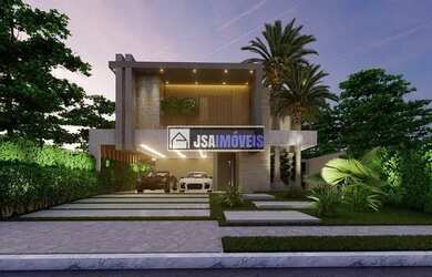 Imagem: A casa possui 4 Dormitórios, 5 Banheiros, 4 Vagas na garagem