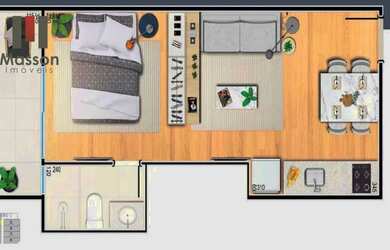 Imagem 14: Apartamento com 1 dormitório para alugar, 35 m² por R$ 2.238,00/mês - Cascatinha - Juiz de