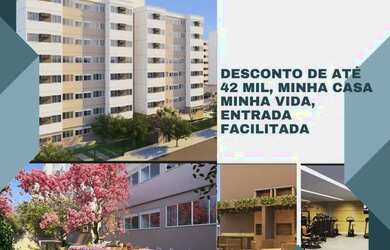 Imagem: O apartamento possui 2 Dormitórios, 1 Banheiro, 1 Vaga na garagem