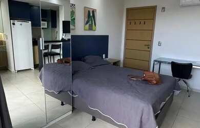 Imagem: O apartamento possui 1 Dormitório, 1 Banheiro, 1 Vaga na garagem