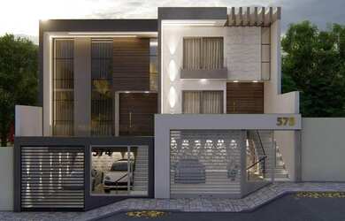 Imagem: A casa possui 3 Dormitórios, 3 Banheiros e 3 Vagas na garagem