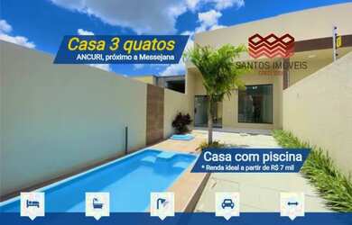 Imagem: A casa possui 3 Dormitórios, 2 Banheiros, 2 Vagas na garagem