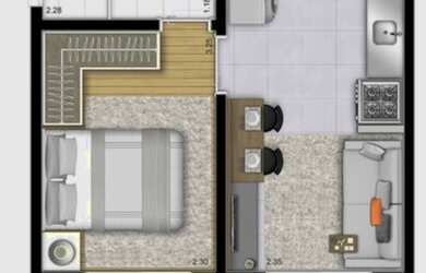 Imagem 14: APARTAMENTOSão Paulo. Churrasqueira, 26m² de Área, 1 Banheiroe1 Dormitório