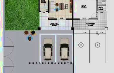 Imagem: A casa em condomínio possui 1 Dormitório, 1 Banheiro, 1 Vaga