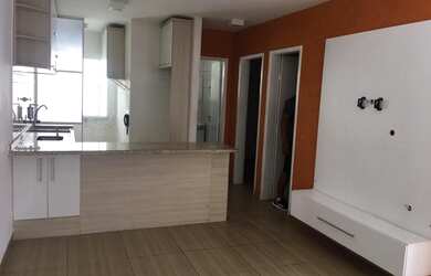 Imagem: O apartamento possui 1 Dormitório, 2 Banheiros, 1 Vaga na garagem