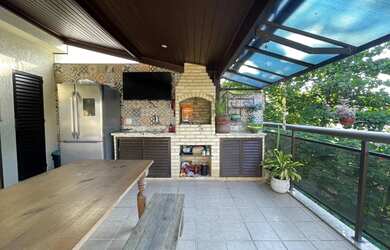 Imagem: O apartamento na cobertura possui 3 Dormitórios, 5 Banheiros