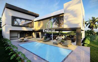 Imagem: A casa em condomínio possui 4 Dormitórios, 3 Banheiros, 5