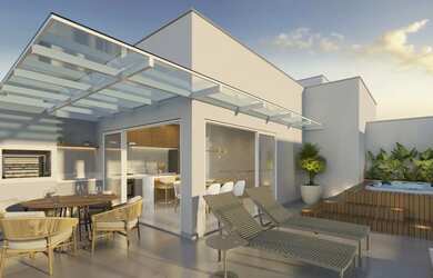 Imagem: O apartamento possui 1 Dormitório, 2 Banheiros, 1 Vaga na garagem