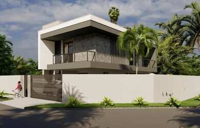 Imagem: A casa possui 4 Dormitórios, 5 Banheiros, 3 Vagas na garagem