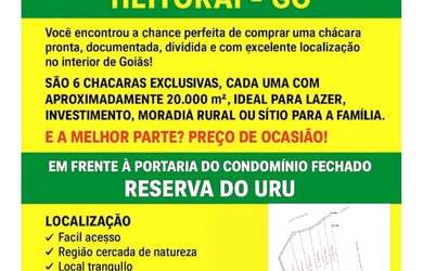 Imagem: A chácara possui 20.000m² de Área, Imóvel novo e está