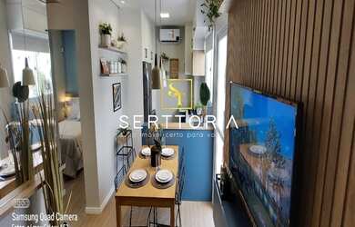 Imagem: O apartamento possui 2 Dormitórios, 1 Banheiro, 1 Vaga na garagem