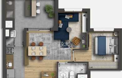 Imagem 12: Apartamento na planta de 49m² com 2 dorms. e vaga no NOVA KLABIN a 400m...