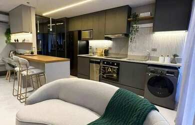 Imagem: O apartamento possui 1 Dormitório, 1 Banheiro, 1 Vaga na garagem