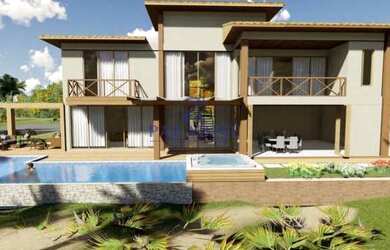 Imagem: A casa em condomínio possui 5 Dormitórios, 5 Banheiros, 4