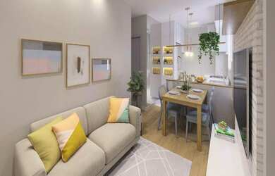 Imagem: O apartamento possui 2 Dormitórios, 1 Banheiro, 1 Vaga na garagem