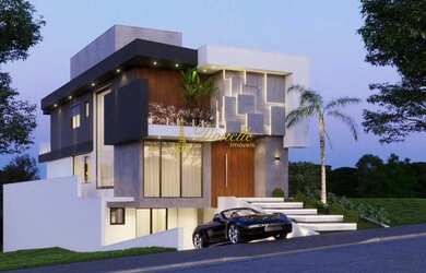 Imagem: A casa em condomínio possui 4 Dormitórios, 5 Banheiros, 4