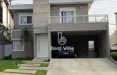 Imagem: A casa em condomínio possui 4 Dormitórios, 4 Banheiros, 4