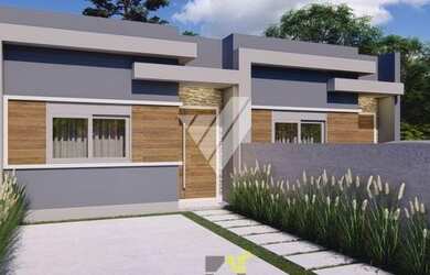 Imagem: A casa possui 3 Dormitórios, 1 Banheiro, 2 Vagas na garagem