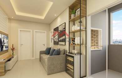 Imagem: O apartamento possui 2 Dormitórios, 1 Banheiro, 1 Vaga na garagem