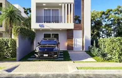 Imagem: A casa possui 4 Dormitórios, 4 Banheiros, 4 Vagas na garagem