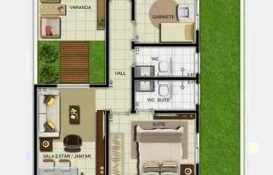 Imagem: A casa possui 3 Dormitórios, 2 Banheiros, 2 Vagas na garagem