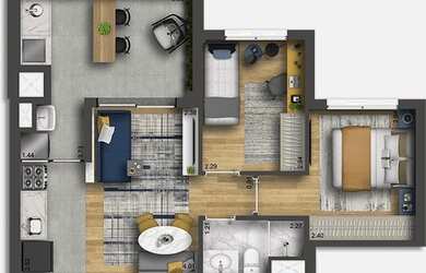 Imagem 13: Apartamento na planta de 49m² com 2 dorms. e vaga no NOVA KLABIN a 400m...