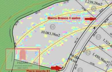 Imagem: O terreno possui 10.000m² de Área e está localizado em Loteamento