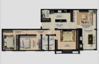 Imagem 3: Apartamento na planta na Av. Presidente Vargas