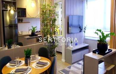 Imagem: O apartamento possui 2 Dormitórios, 1 Banheiro, 1 Vaga na garagem