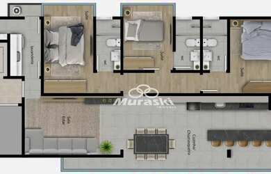 Imagem 3: Apartamento com 3 dormitórios à venda por R$ 708.000,00 - Brejatuba...