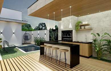 Imagem: A casa em condomínio possui 3 Dormitórios, 3 Banheiros, 4