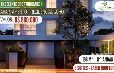 Imagem: O apartamento possui 3 Dormitórios, 4 Banheiros, 2 Vagas na