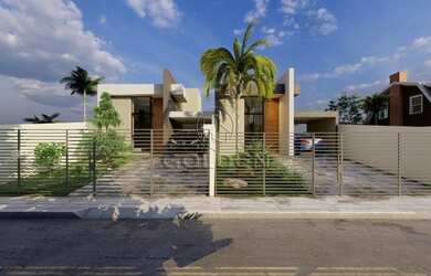 Imagem: A casa possui 3 Dormitórios, 1 Banheiro, 2 Vagas na garagem