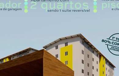 Imagem: O apartamento possui 2 Dormitórios, 1 Banheiro, 1 Vaga na garagem