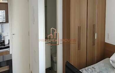 Imagem: O apartamento possui 1 Dormitório, 1 Banheiro, 1 Vaga na garagem