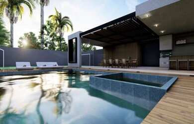 Imagem: A casa em condomínio possui 5 Dormitórios, 5 Banheiros, 5