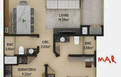 Imagem 4: Apartamento à venda, 70 m² por R$ 359.000,00 - Meia Praia - Navegantes/SC