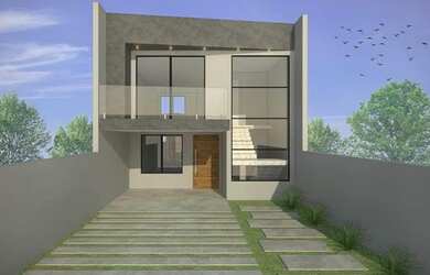 Imagem: A casa possui 3 Dormitórios, 1 Banheiro, 2 Vagas na garagem