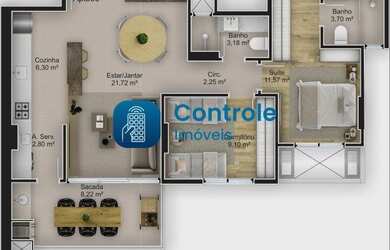Imagem 9: S/Excelente opção de imóvel na planta, no Bairro Kobrasol em São José
